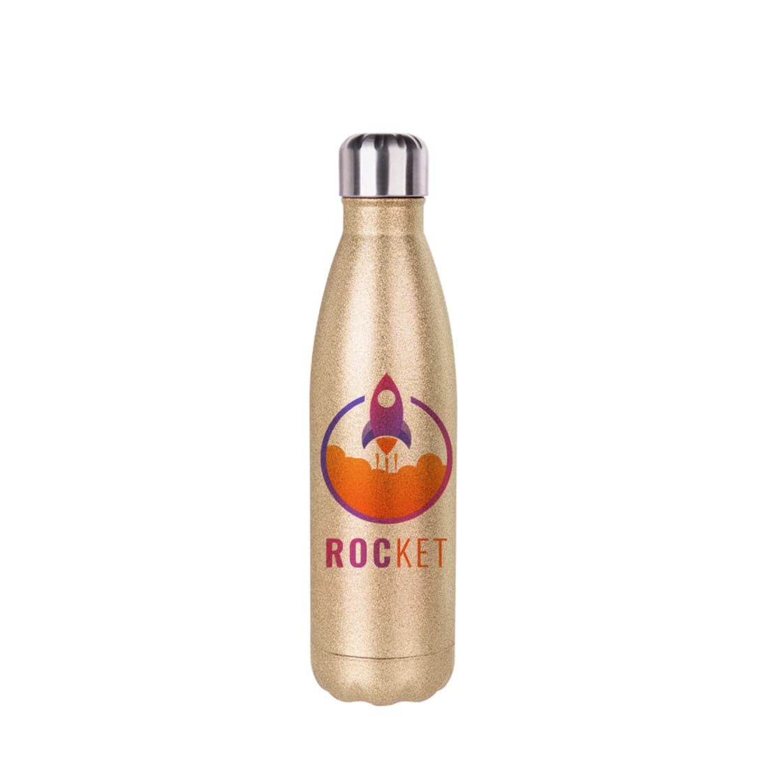 17 oz Sublimation Gold Glitter Stainless Steel Cola Shaped Bottle - Pack of 5